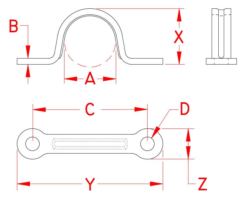 Stainless Steel Pad Eye, S3710-0010, S3710-0015, S3710-0020, S3710-0028, S3710-0032, Line Drawing Stainless Steel Pad Eye, S3710-0010, S3710-0015, S3710-0020, S3710-0028, S3710-0032, Line Drawing